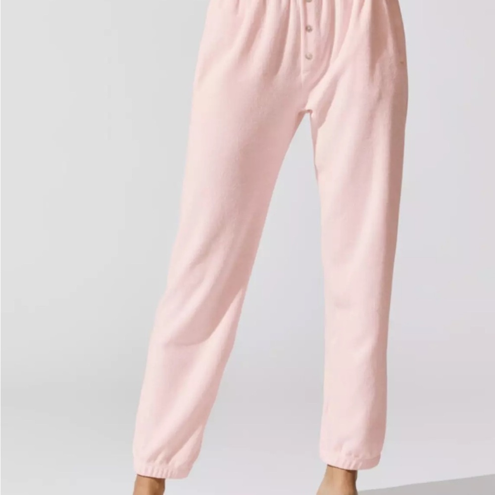 Madewell Donni NWT Luxe Terry Henley Sweatpants And Sweatshirt SET Pink- LARGE - Picture 6 of 8